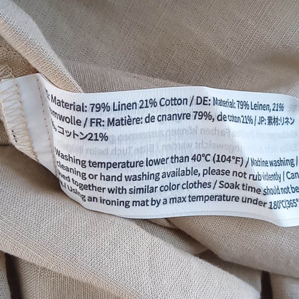 Sleeveless Drawstring Button-Front Midi Dress in Light Beige - Picture 7 of 7